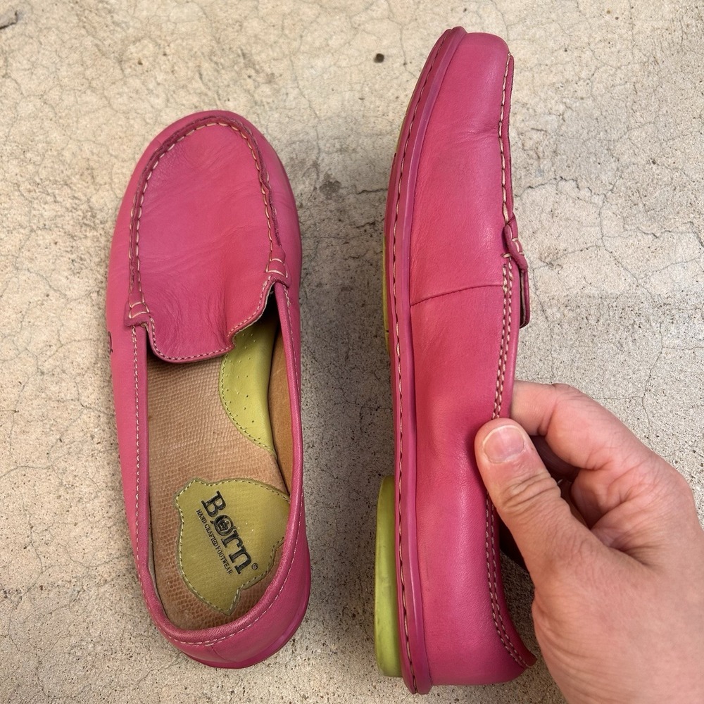 BORN (BØRN) Pink Leather Slip-On Loafers/Moccasins - Size 8.5 40 - Picture 11 of 13